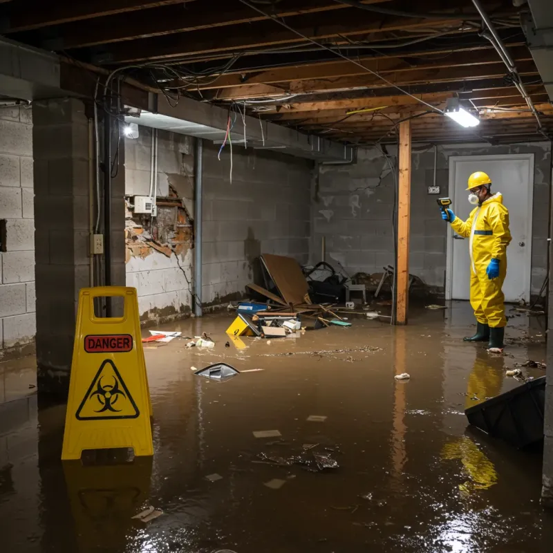 Flooded Basement Electrical Hazard in Smithfield, VA Property